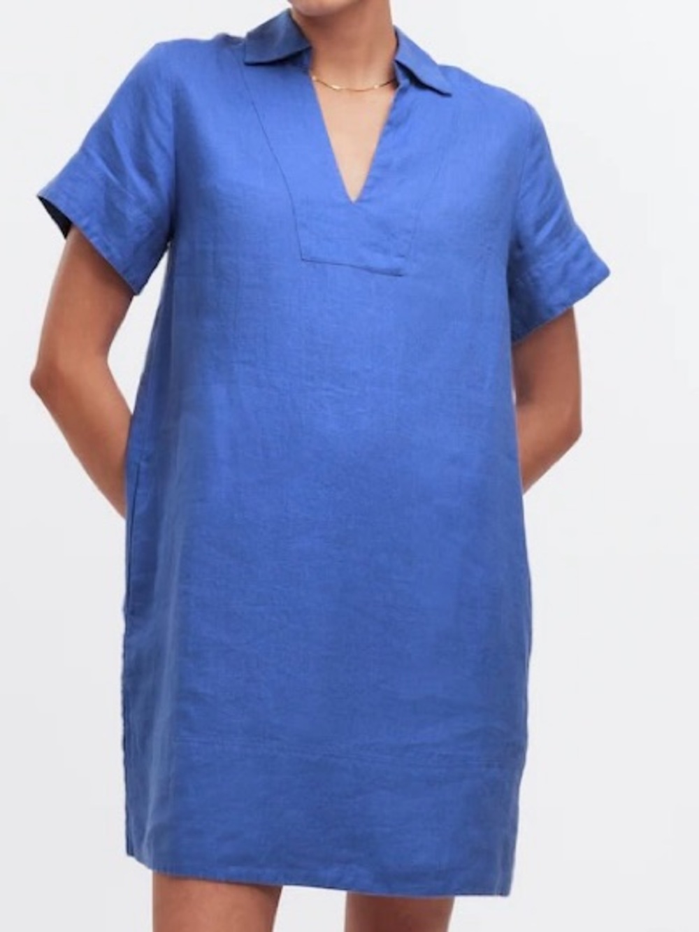 Maxwell V-Neck Linen Mini Dress